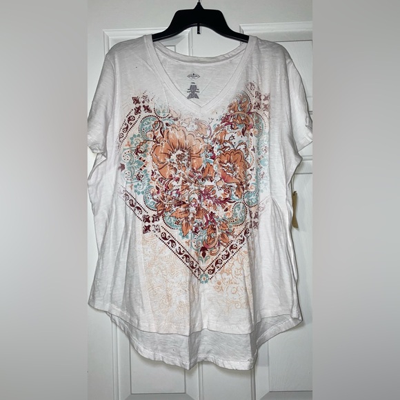 St. Johns Bay Active Floral T- Shirt - Picture 1 of 6